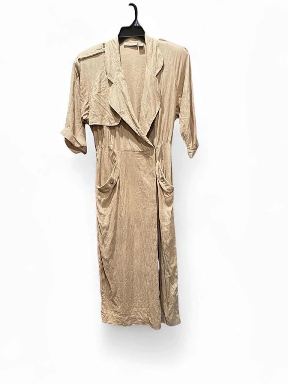 Vintage Liz Claiborne 100% Linen Dress Beige Size 10